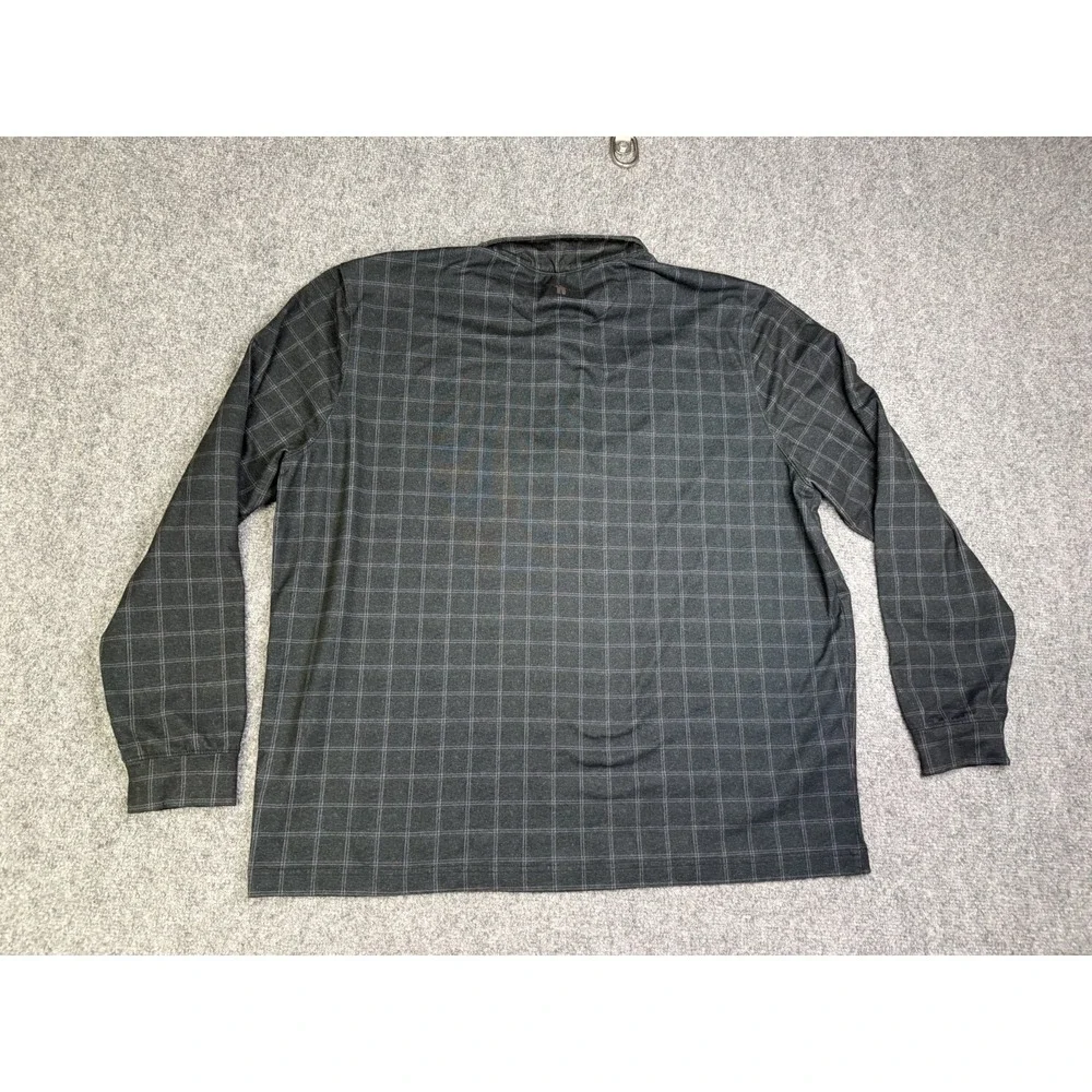 Men's Johnnie-O Gray Plaid 1/4 Zip Sweater Size XL Golf Casual Pullover